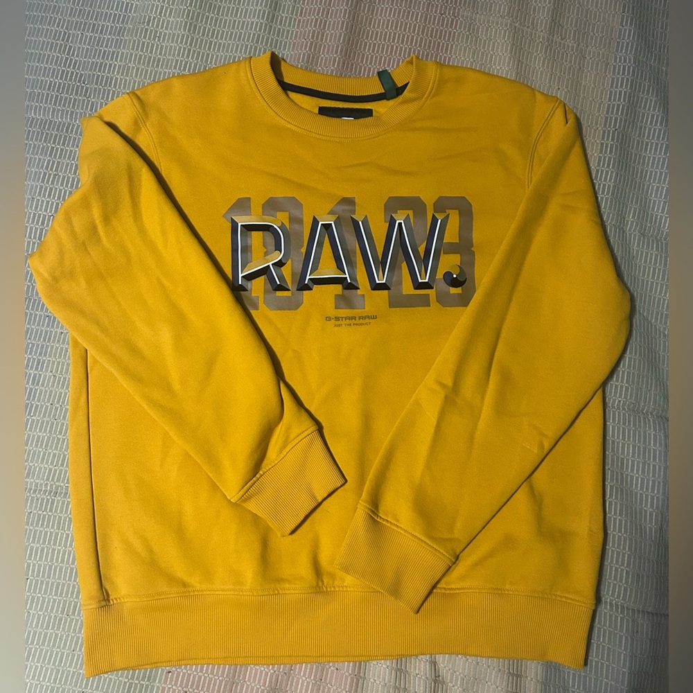 G-Star RAW Men's Crewneck Sweater in Bold Yellow